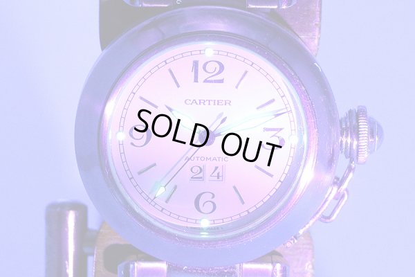 カルティエ　パシャＣ　ビックデイト　Ｗ３１０４４Ｍ７　白文字盤　ライト