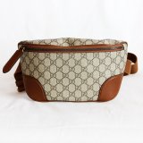 グッチ　GGエンブレム ミディアムベルトバック 821162 488628 ベージュ／ダークブラウン
