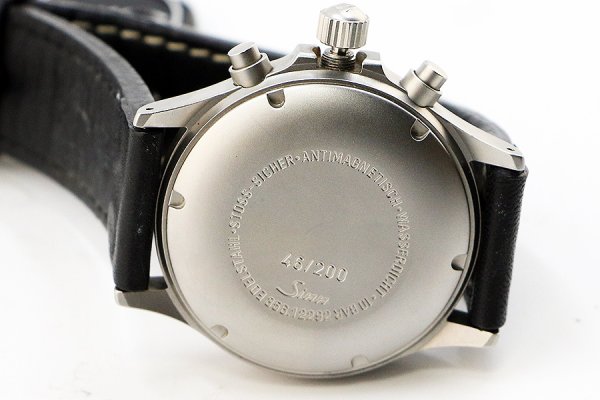 ジン　３５６　ユーロフリーガーII　黒文字盤  黄色針　裏面拡大