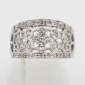 水野薫子 K18WG ダイアイリリング 0.32ct 7.00g
