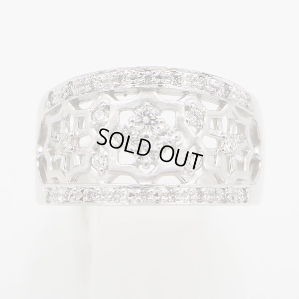 水野薫子 K18WG ダイアイリリング 0.32ct 7.00g