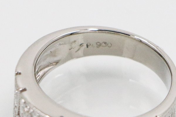 水野薫子 PT900 ダイアイリリング 0.21ct 9.20g　刻印