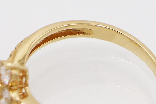 K18 ダイアイリリング 0.50ct 2.10g　内側拡大
