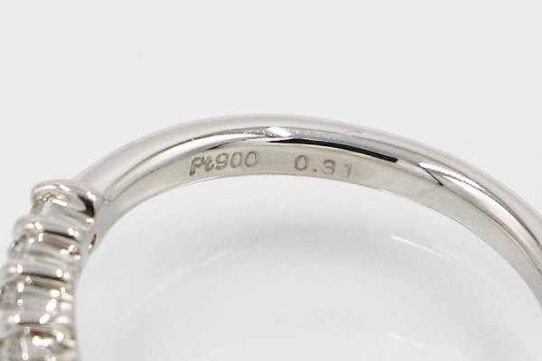 PT900 ダイアイリリング 0.31ct 4.50g　刻印