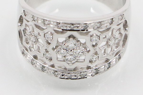 水野薫子 K18WG ダイアイリリング 0.32ct 7.00g　拡大