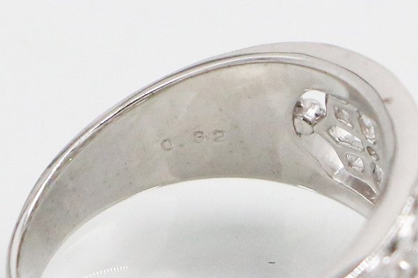 水野薫子 K18WG ダイアイリリング 0.32ct 7.00g　刻印(2)