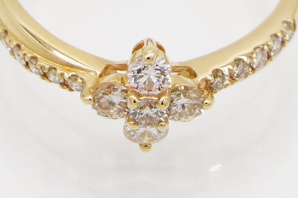 K18 ダイアイリリング 0.50ct 2.10g　拡大