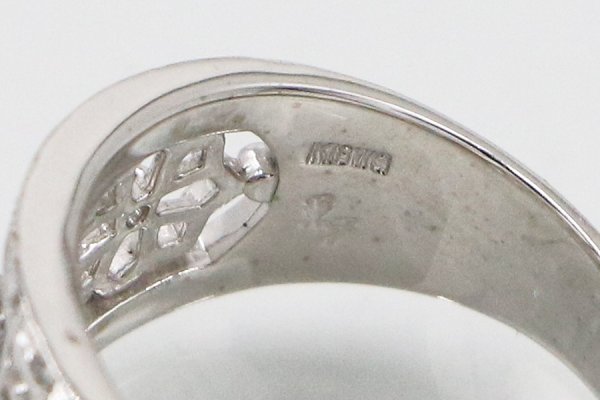 水野薫子 K18WG ダイアイリリング 0.32ct 7.00g　刻印