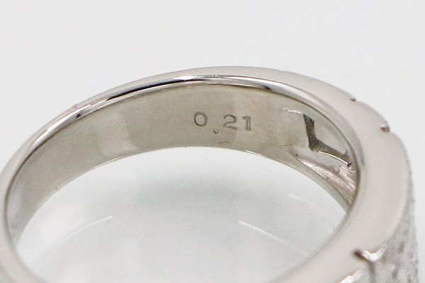 水野薫子 PT900 ダイアイリリング 0.21ct 9.20g　刻印(2)