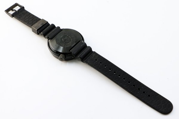 セイコー　マリンマスター１０００ｍ　ＳＢＢＮ０２５　黒文字盤 ７Ｃ４６－０ＡＨ０　ラバーベルト状態　裏面