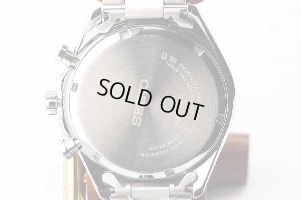 セイコー　ソーラークロノ　ＳＢＰＹ１６５　銀文字盤　黒インダイアル　裏面拡大