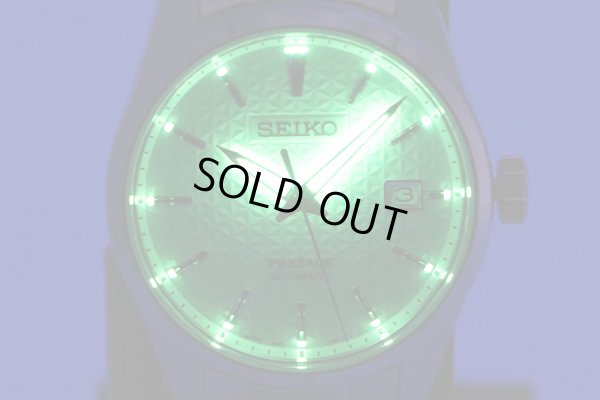 セイコー　プレサージュ　シャープエッジ　ＳＡＲＸ０７５　銀文字盤　ライト