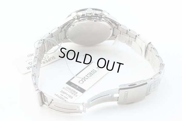 セイコー　ソーラークロノ　ＳＢＰＹ１６５　銀文字盤　黒インダイアル　ブレス