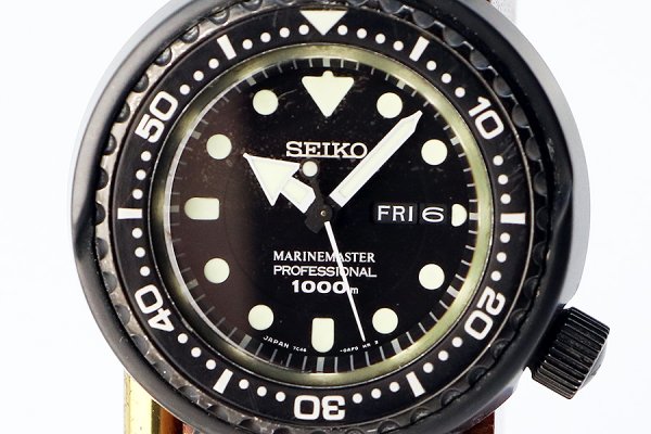 セイコー　マリンマスター１０００ｍ　ＳＢＢＮ０２５　黒文字盤 ７Ｃ４６－０ＡＨ０　表面拡大