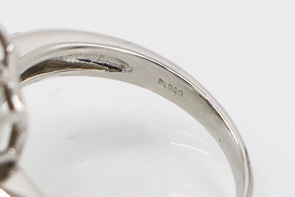 PT900 ダイアイリリング 1.00ct 0.58ct 9.10g　刻印