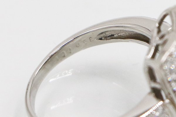 PT900 ダイアイリリング 1.00ct 0.58ct 9.10g　刻印(2)
