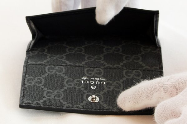 グッチ　GGファブリック カードケース 818956 2067 ブラック　中身
