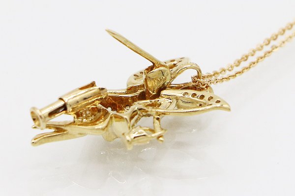 K18 ダイアイリペンダントネックレス 0.18ct 0.08ct 4.80g　拡大