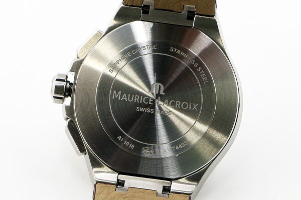 モーリス・ラクロア　アイコン　クロノグラフ　ＡＩ１０１８　銀文字盤　裏面拡大