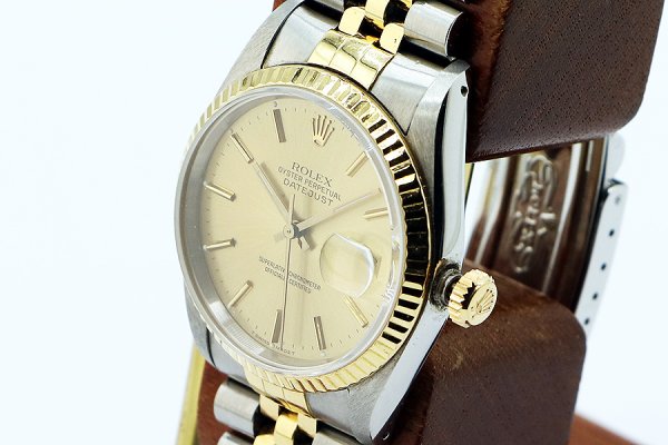 ロレックス　デイトジャスト　１６２３３　シャンパン文字盤  Ｌ番　サイド拡大