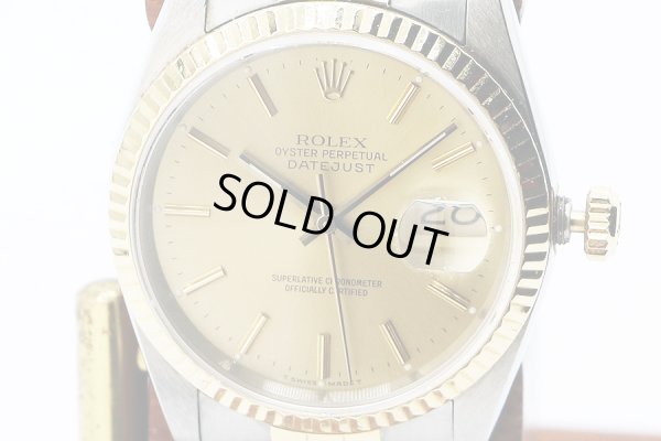 ロレックス　デイトジャスト　１６２３３　シャンパン文字盤  Ｌ番　表面拡大