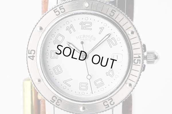 エルメス　クリッパーダイバー３８　ＣＬ７．７１０　白文字盤　表面拡大