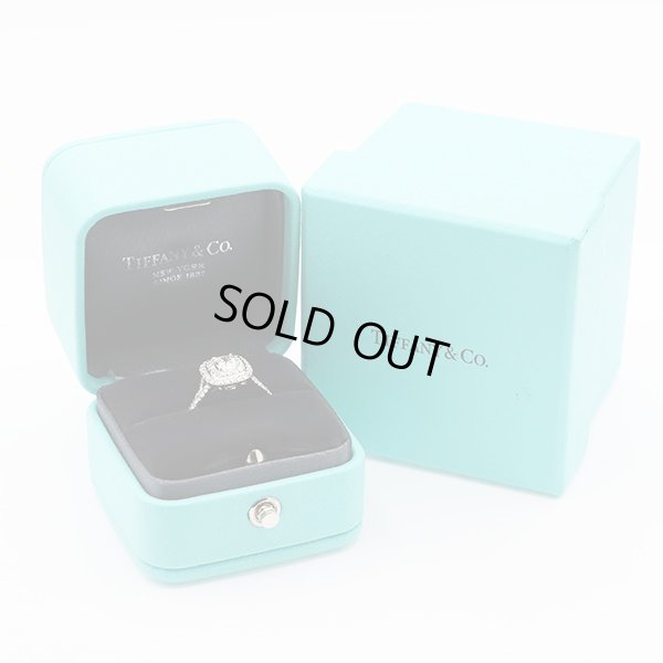 ティファニー　PT950 ソレスト クッションカット ダイアイリリング 5.90g　箱