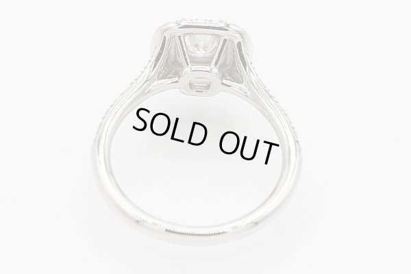 ティファニー　PT950 ソレスト クッションカット ダイアイリリング 5.90g　内側