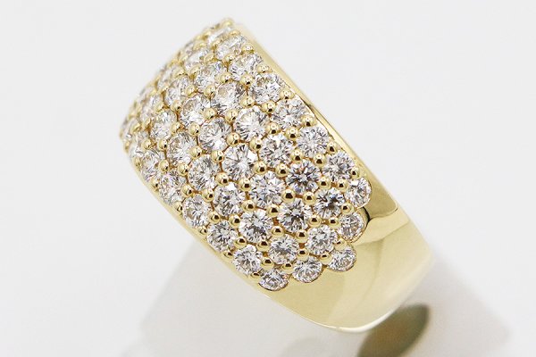 ミキモト　K18 ダイアイリリング 2.77ct 10.90g　サイド