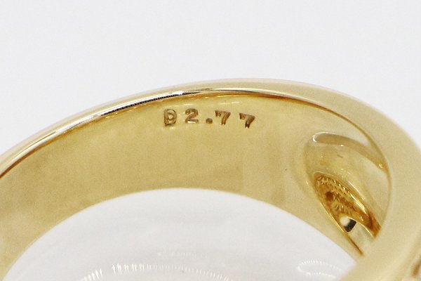 ミキモト　K18 ダイアイリリング 2.77ct 10.90g　刻印(2)