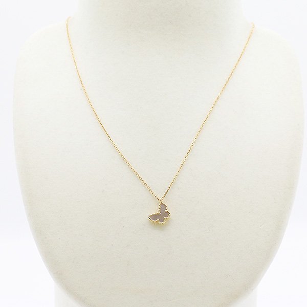 ヴァンクリーフ＆アーペル　750YG スウィート パピヨンペンダントネックレス 3.00g　装着イメージ