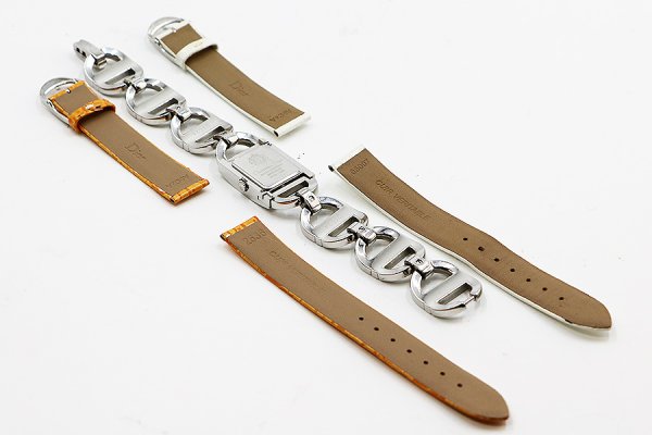 ディオール　マリス　Ｄ７８－１０９　シェル文字盤　ブレス　替えベルト２本　裏面