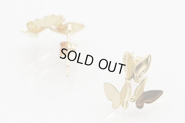 アーカー　K18 パピヨンブリリアン ピアス 2.30g　表裏イメージ