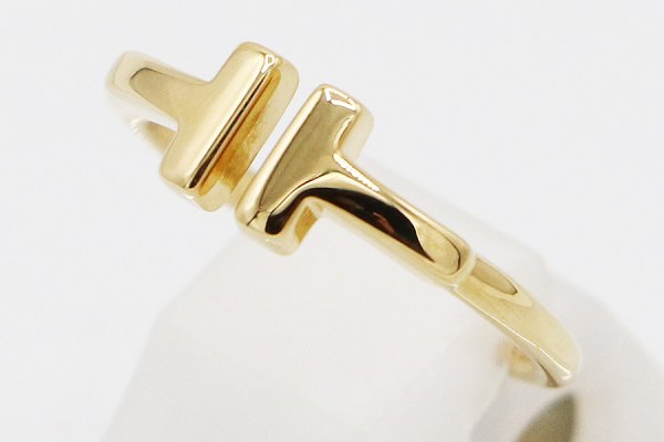 ティファニー　750YG ティファニーT ワイヤーリング 2.70g　サイド