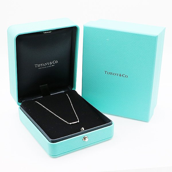 ティファニー　PT950 フルール ド リス キー バー ダイアイリネックレス 2.70g 　箱