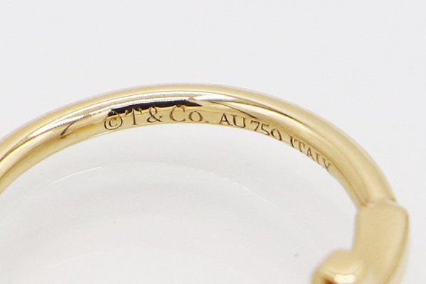 ティファニー　750YG ティファニーT ワイヤーリング 2.70g　刻印