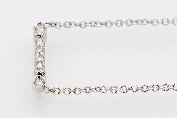 ティファニー　PT950 フルール ド リス キー バー ダイアイリネックレス 2.70g 　サイド