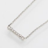 ティファニー　PT950 フルール ド リス キー バー ダイアイリネックレス 2.70g 