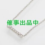 ティファニー　PT950 フルール ド リス キー バー ダイアイリネックレス 2.70g 