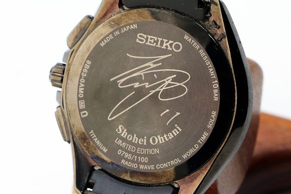 セイコー　ブライツ　ＳＡＧＡ２５７　黒文字盤 日ハム大谷祥平２０１７年限定モデル　裏面拡大