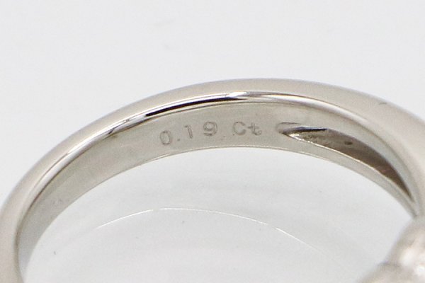 ミキモト　PT950 ダイアイリリング 0.19ct 6.70g　刻印(2)