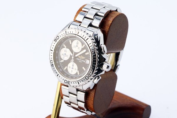 ブライトリング　クロノシャーク　Ａ１３０６１　黒文字盤　銀インダイアル　サイド