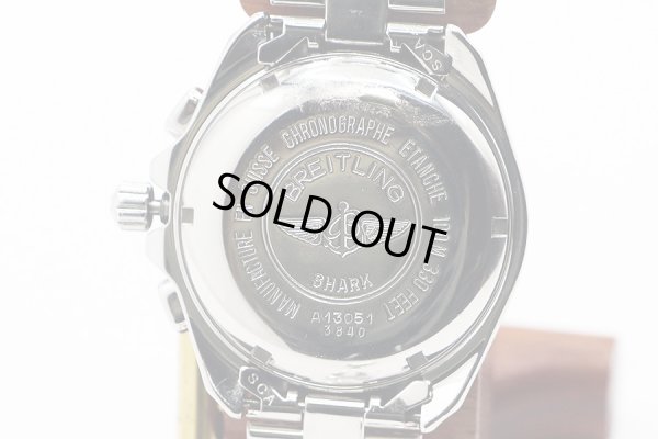 ブライトリング　クロノシャーク　Ａ１３０６１　黒文字盤　銀インダイアル　裏面拡大