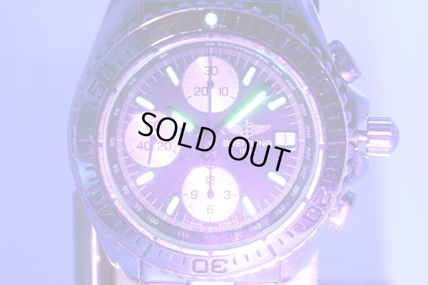 ブライトリング　クロノシャーク　Ａ１３０６１　黒文字盤　銀インダイアル　ライト