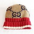 グッチ GGニットキャップ 597636 4G111 ブラウン／レッド