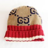 グッチ GGニットキャップ 597636 4G111 ブラウン／レッド