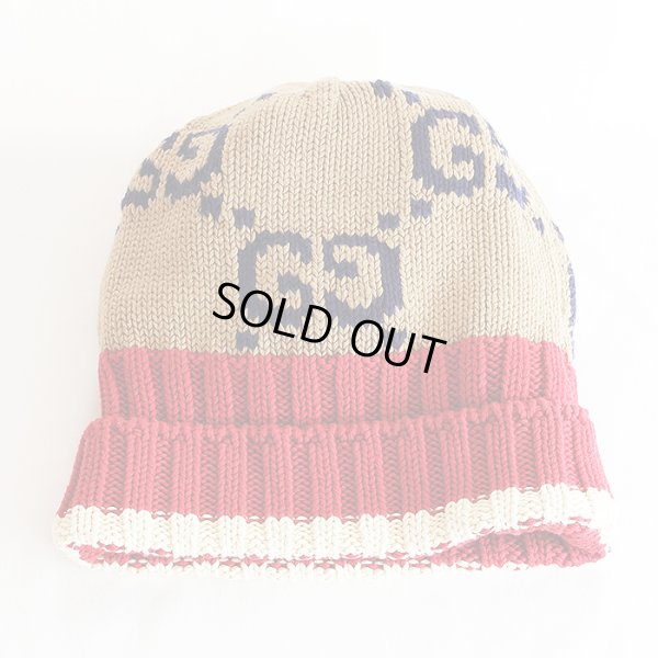 グッチ GGニットキャップ 597636 4G111 ブラウン／レッド