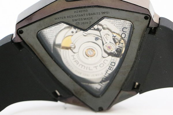 ハミルトン　ベンチュラＸＸＬ　Ｈ２４６１５０　黒文字盤　裏面拡大