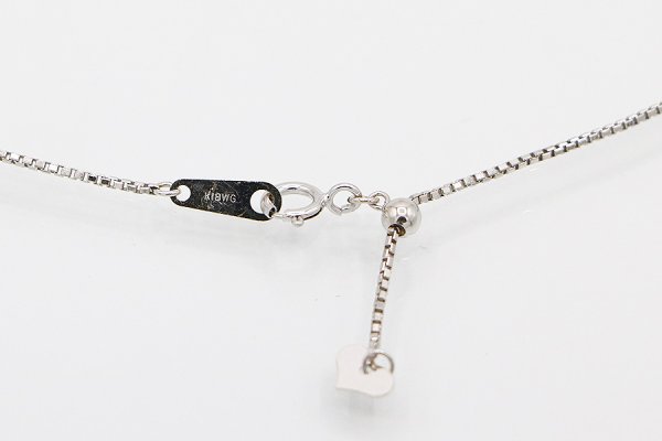 K18WG ダイアイリペンダントネックレス 0.22ct 5.60g　留め具