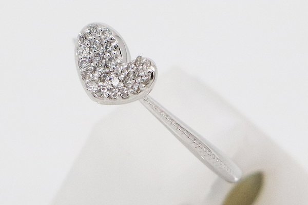 K18WG ダイアイリリング 0.12ct 2.40g　サイド